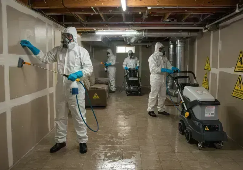 Basement Moisture Removal and Structural Drying process in McQueeney, TX